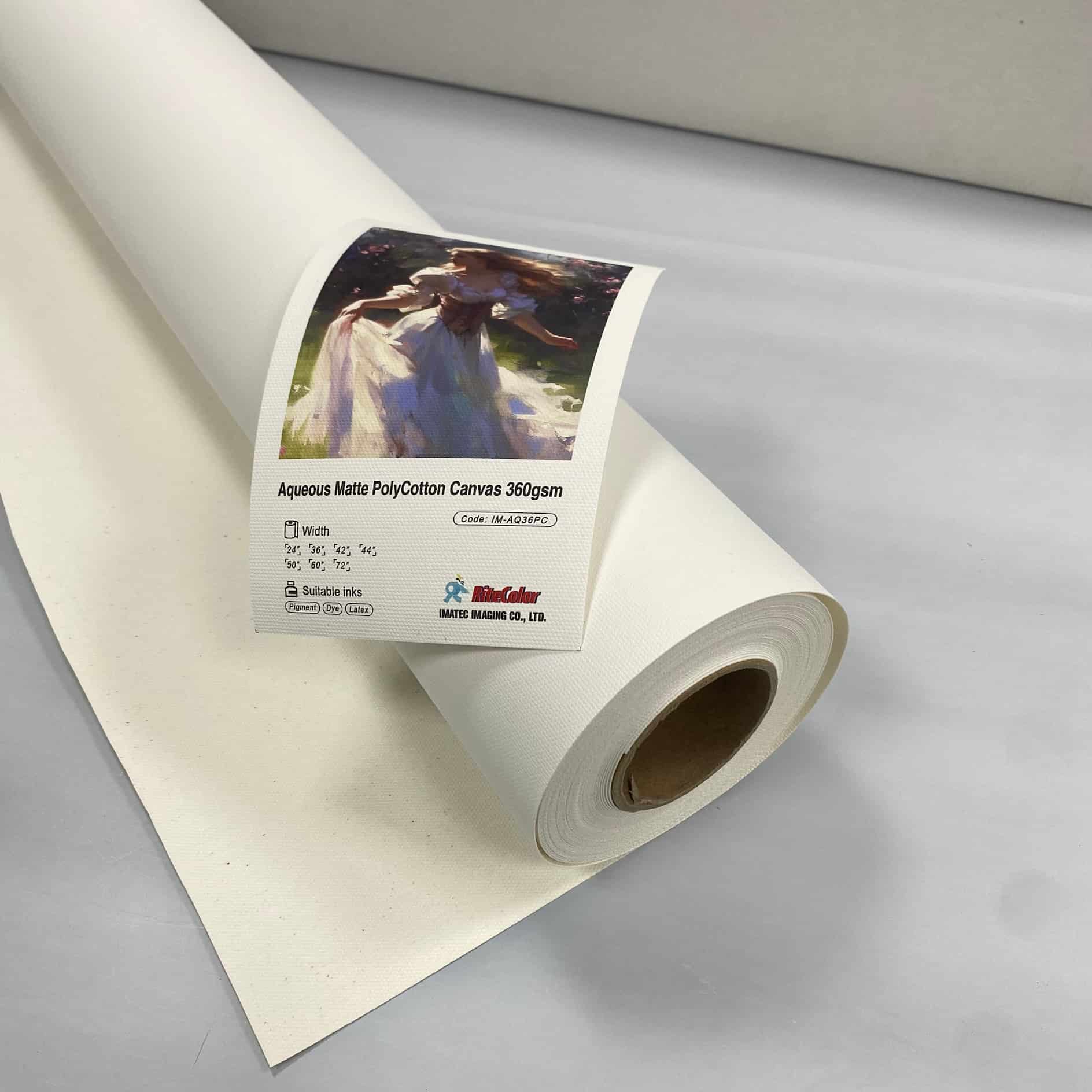 Premium inkjet polycotton canvas roll